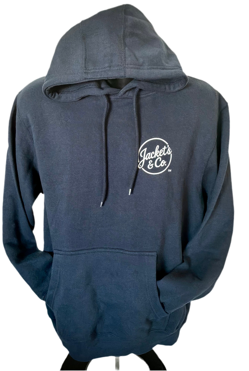 Navy Hoodie with white font
