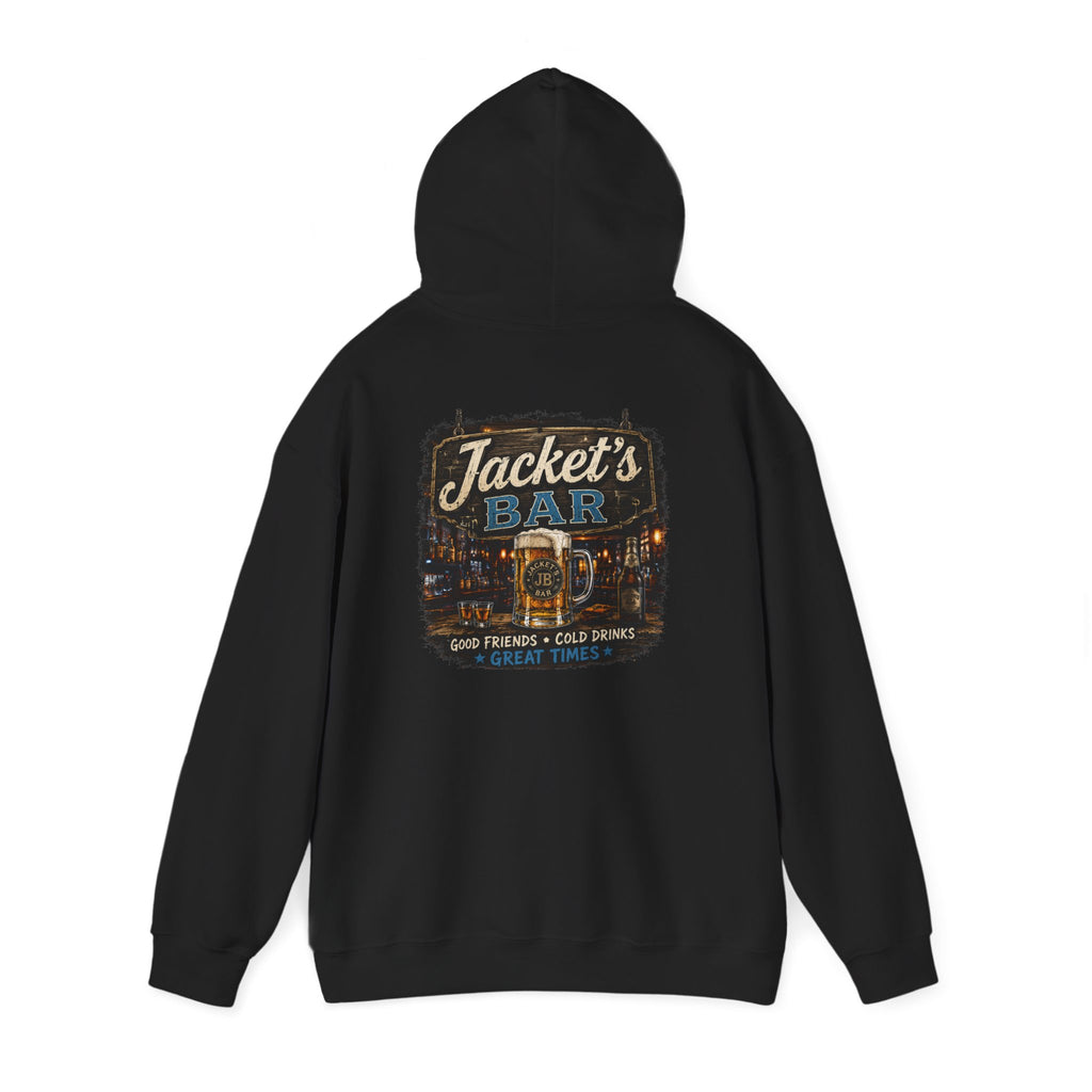 Jacket's Bar Hooded Sweatshirt — Vintage Pub Logo Hoodie