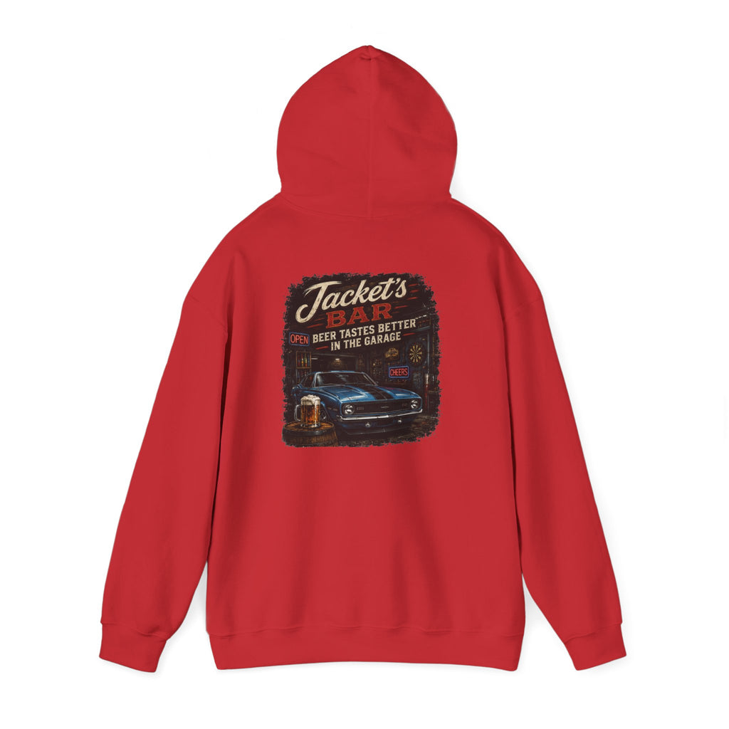 Classic Car Garage Hoodie – "Beer Tastes Better in the Garage" Retro Mechanic Pullover