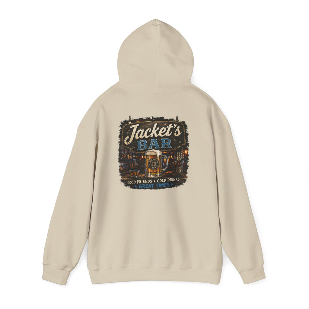 Jacket's Bar Hooded Sweatshirt — Vintage Pub Logo Hoodie