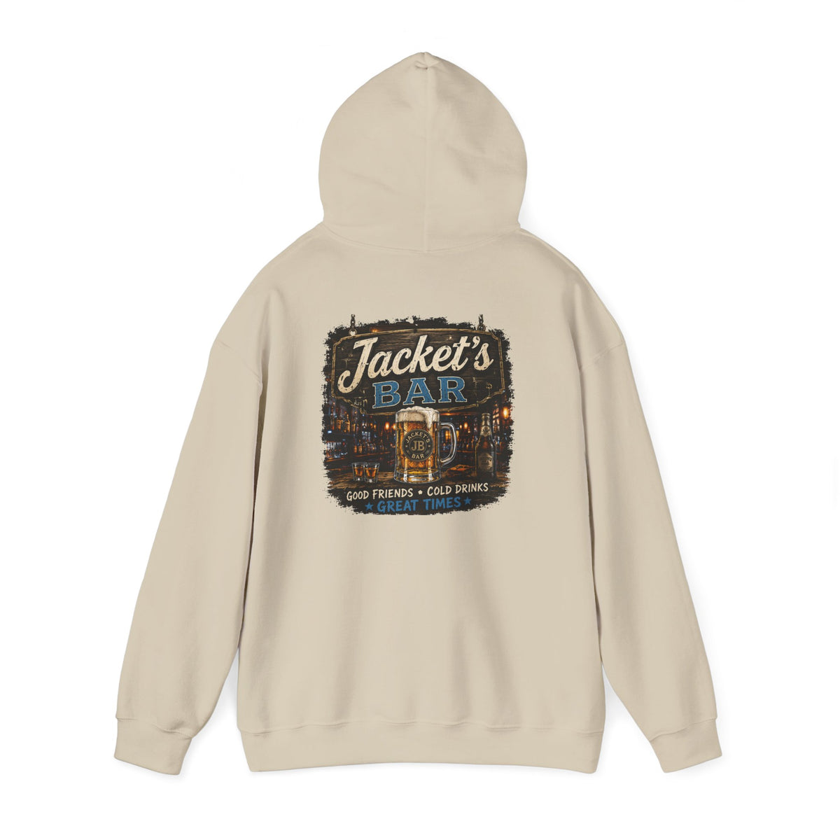 Jacket's Bar Hooded Sweatshirt — Vintage Pub Logo Hoodie