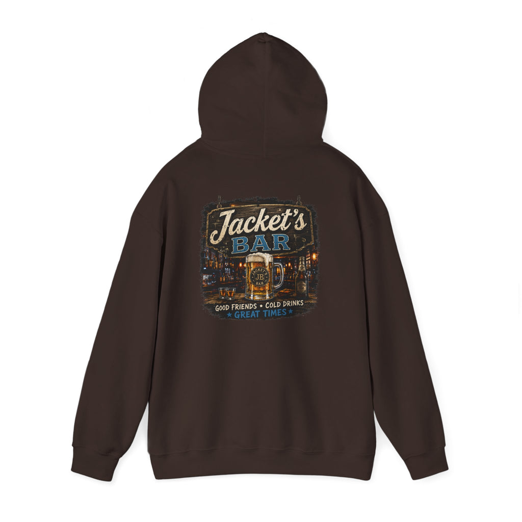 Jacket's Bar Hooded Sweatshirt — Vintage Pub Logo Hoodie