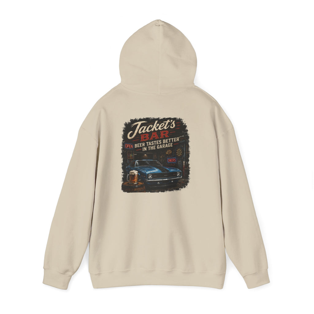 Classic Car Garage Hoodie – "Beer Tastes Better in the Garage" Retro Mechanic Pullover