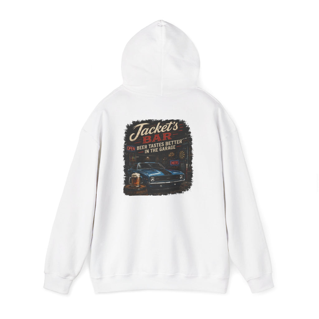 Classic Car Garage Hoodie – "Beer Tastes Better in the Garage" Retro Mechanic Pullover
