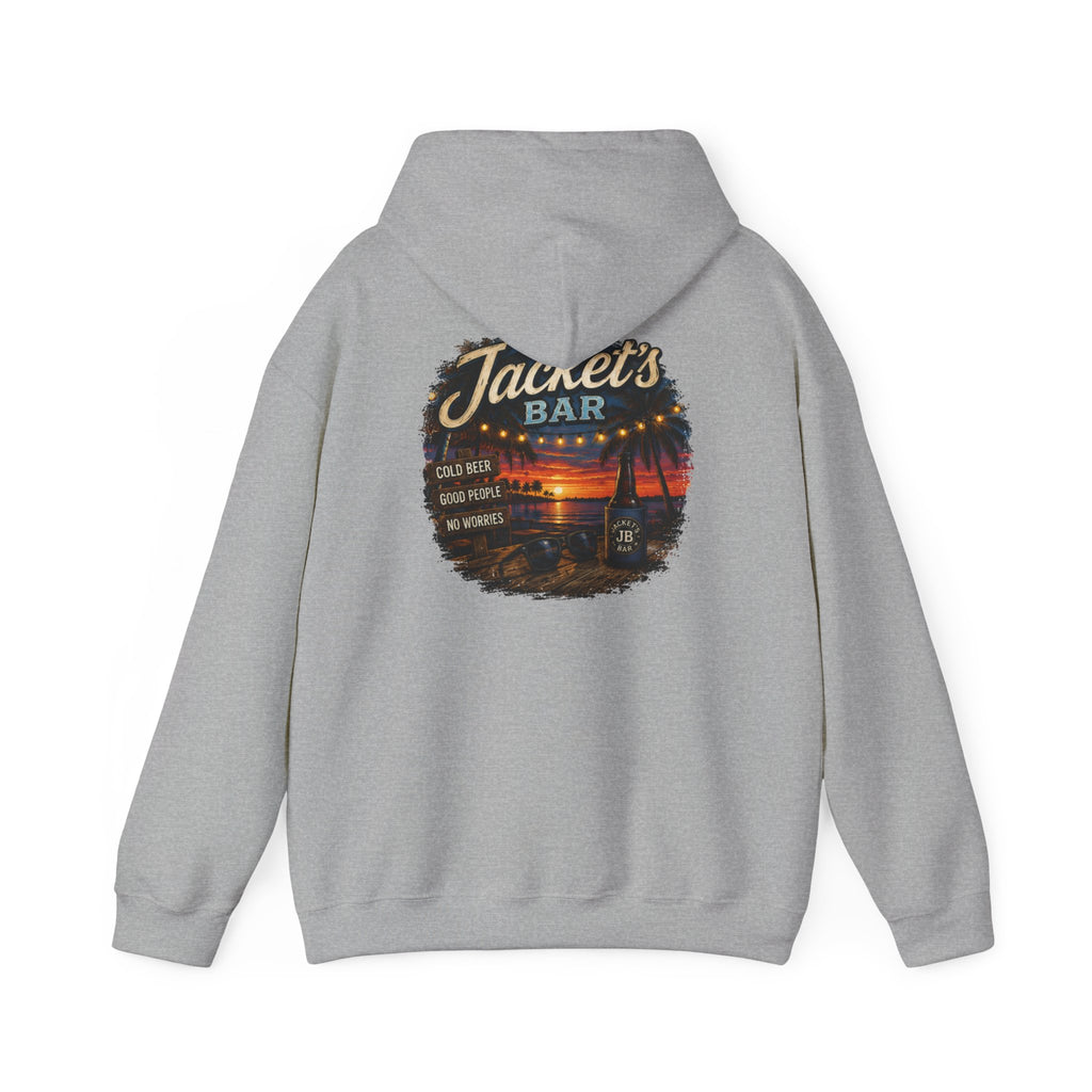 Jacket's Bar Hoodie — Tropical Sunset Beach Bar Pullover