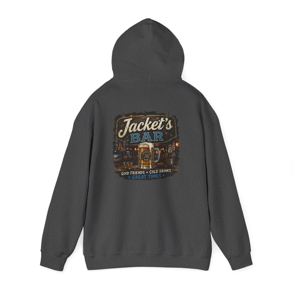 Jacket's Bar Hooded Sweatshirt — Vintage Pub Logo Hoodie