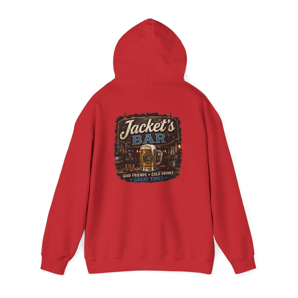 Jacket's Bar Hooded Sweatshirt — Vintage Pub Logo Hoodie