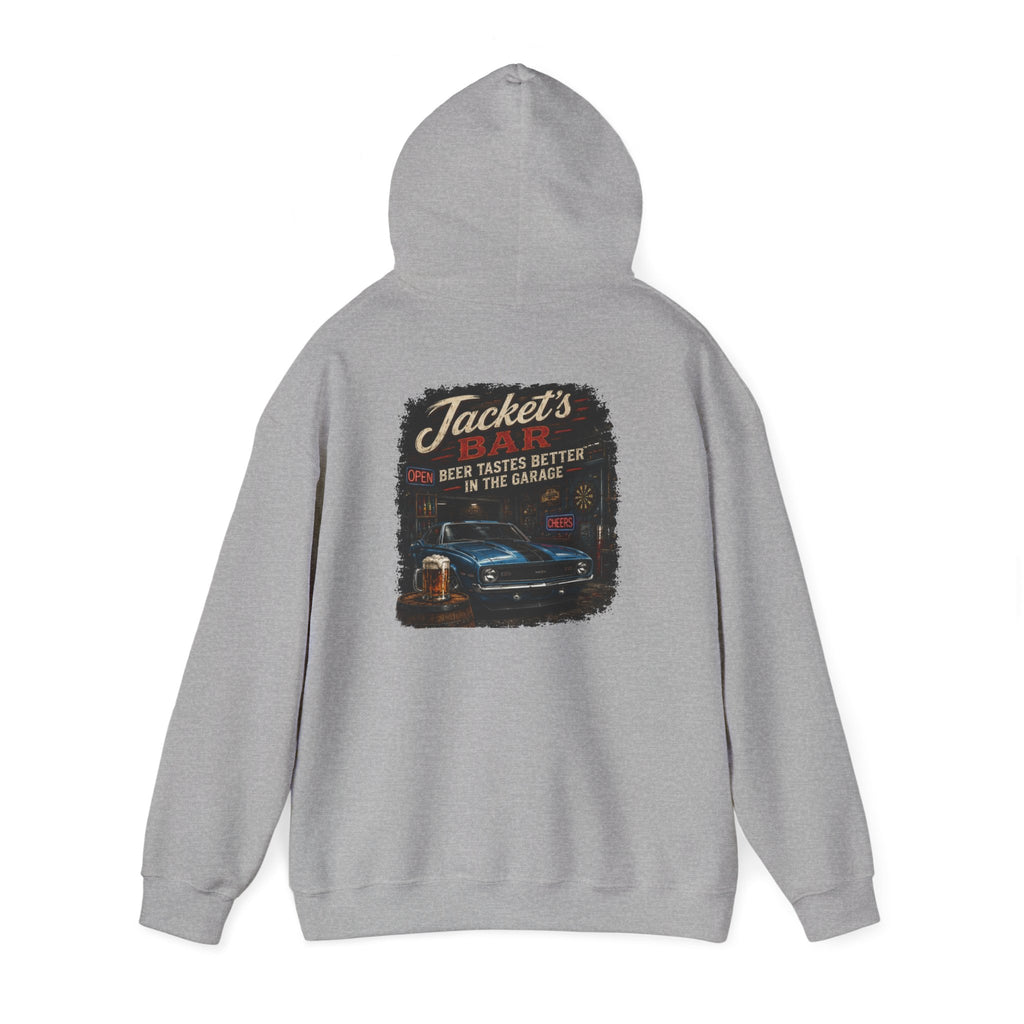 Classic Car Garage Hoodie – "Beer Tastes Better in the Garage" Retro Mechanic Pullover