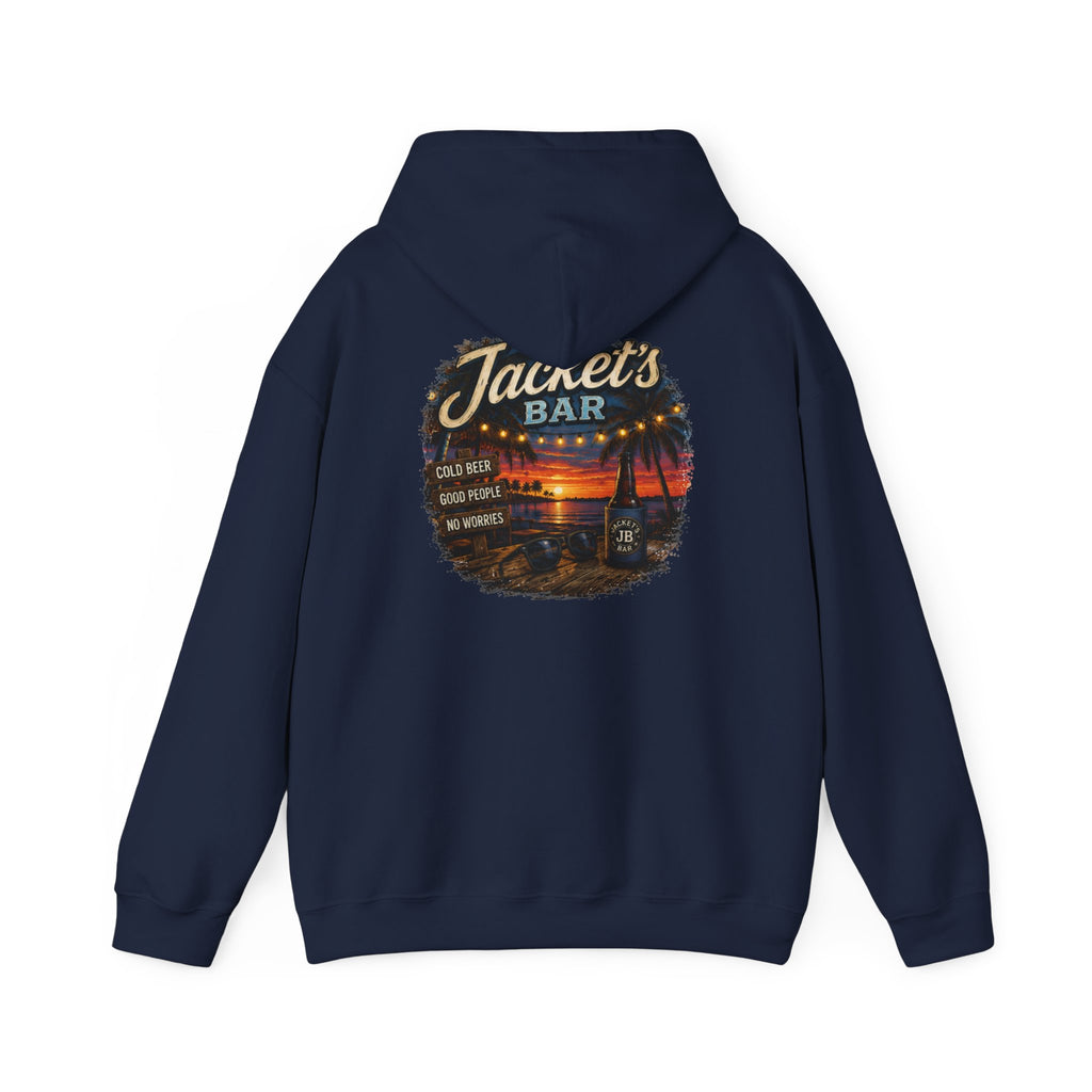 Jacket's Bar Hoodie — Tropical Sunset Beach Bar Pullover