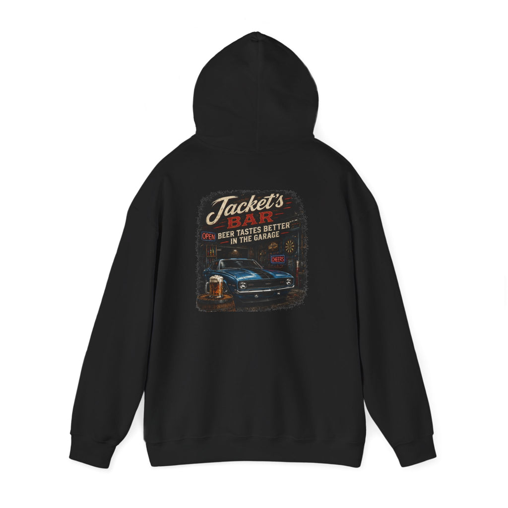Classic Car Garage Hoodie – "Beer Tastes Better in the Garage" Retro Mechanic Pullover