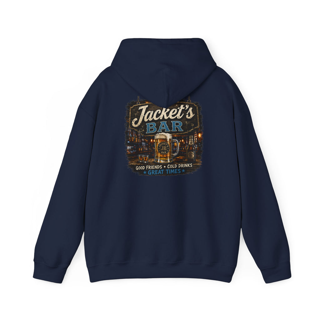Jacket's Bar Hooded Sweatshirt — Vintage Pub Logo Hoodie