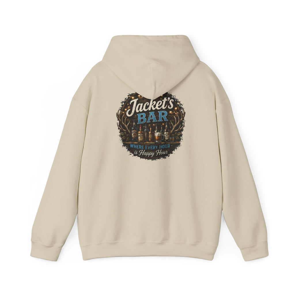 Jacket's Bar Hoodie — Vintage Pub Logo Hooded Sweatshirt