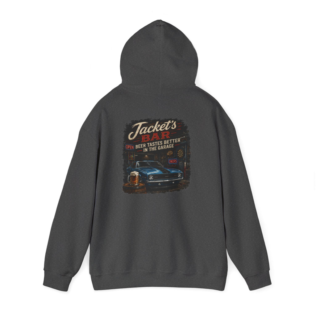Classic Car Garage Hoodie – "Beer Tastes Better in the Garage" Retro Mechanic Pullover