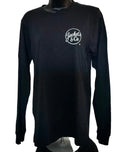 Long Sleeve Black Tee with white distressed font
