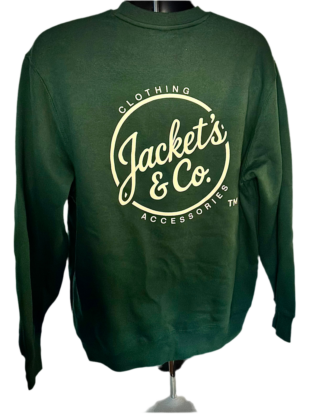 Green Crewneck Sweatshirt with Khaki font