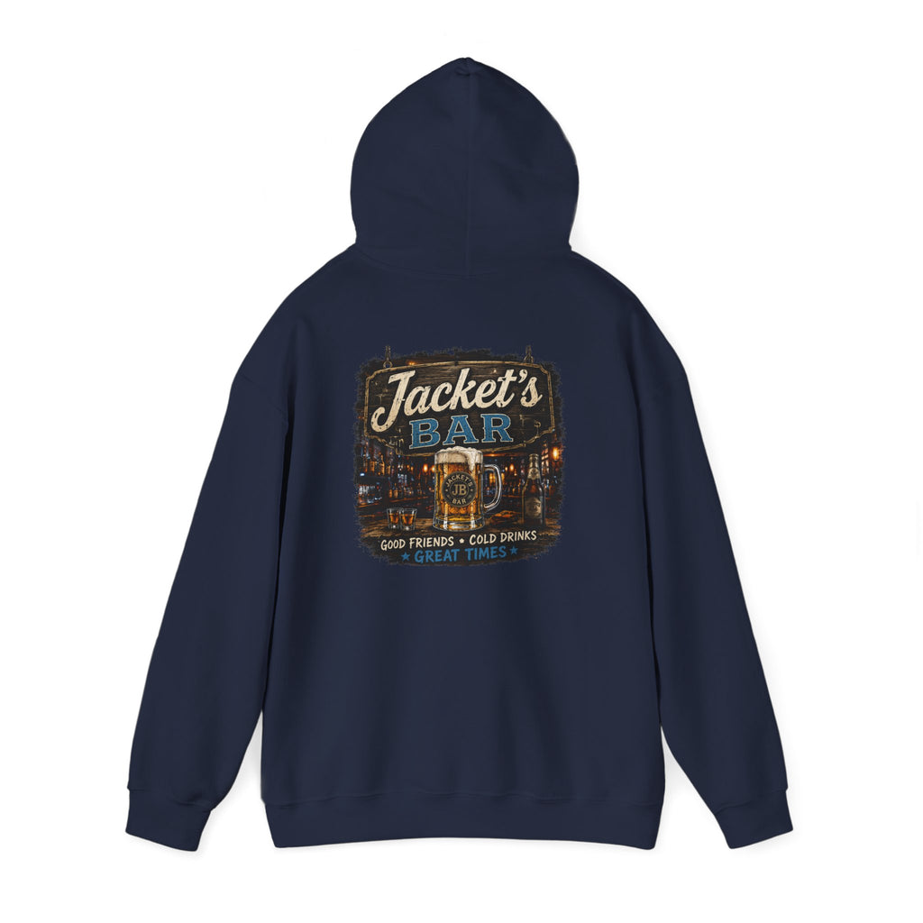 Jacket's Bar Hooded Sweatshirt — Vintage Pub Logo Hoodie