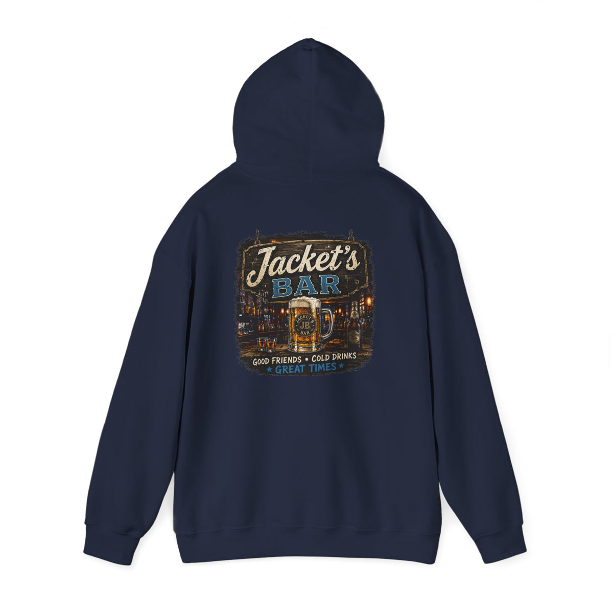 Jacket's Bar Hooded Sweatshirt — Vintage Pub Logo Hoodie