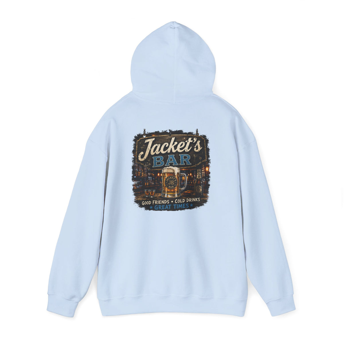 Jacket's Bar Hooded Sweatshirt — Vintage Pub Logo Hoodie