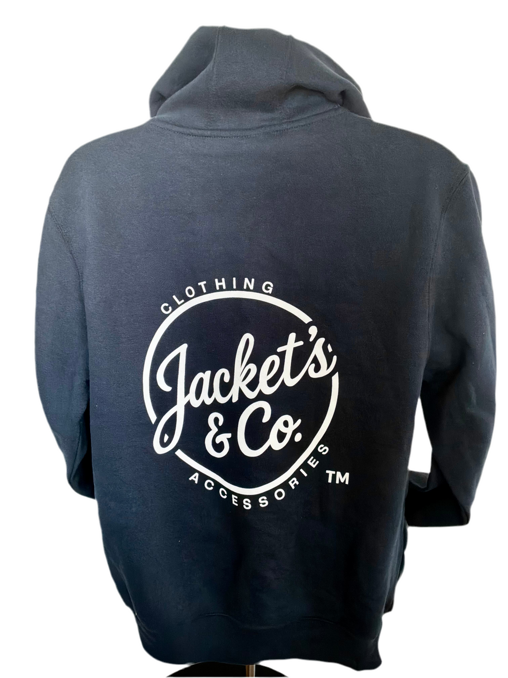 Navy Hoodie with white font