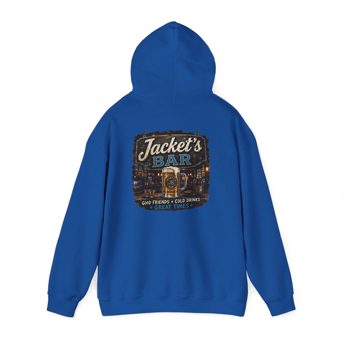 Jacket's Bar Hooded Sweatshirt — Vintage Pub Logo Hoodie
