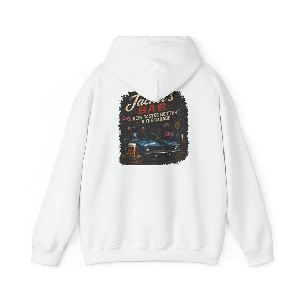 Classic Car Garage Hoodie – "Beer Tastes Better in the Garage" Retro Mechanic Pullover