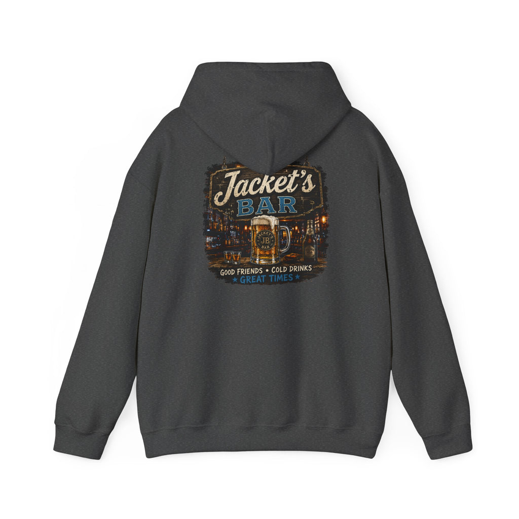 Jacket's Bar Hooded Sweatshirt — Vintage Pub Logo Hoodie