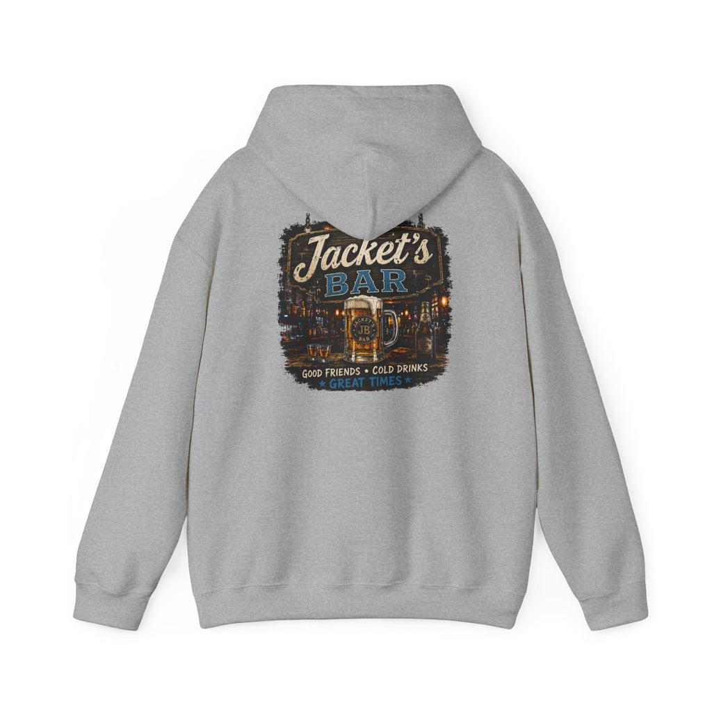 Jacket's Bar Hooded Sweatshirt — Vintage Pub Logo Hoodie