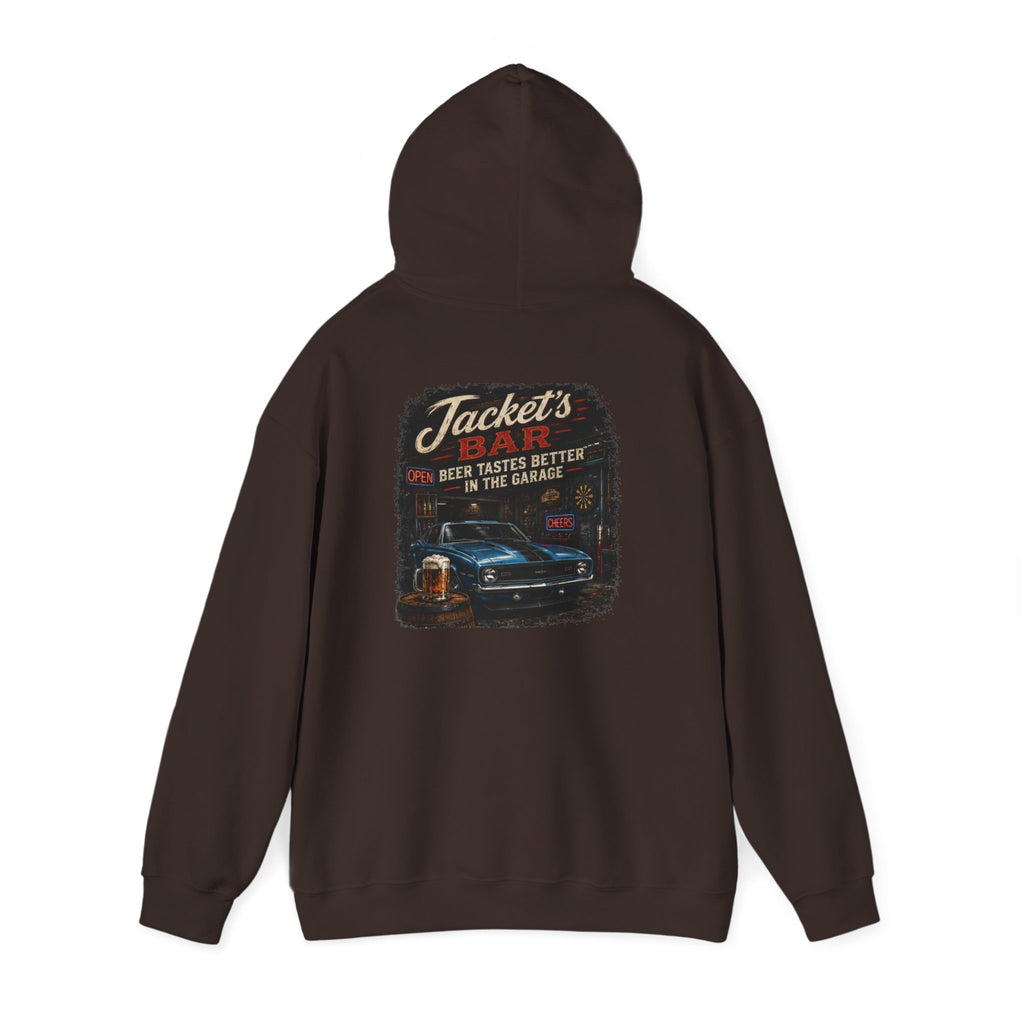 Classic Car Garage Hoodie – "Beer Tastes Better in the Garage" Retro Mechanic Pullover
