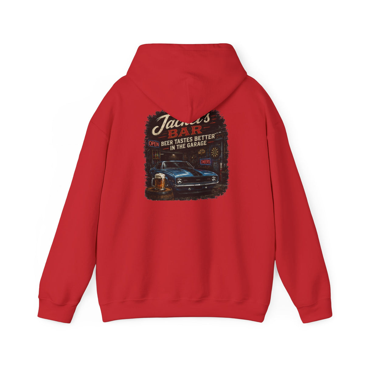 Classic Car Garage Hoodie – "Beer Tastes Better in the Garage" Retro Mechanic Pullover