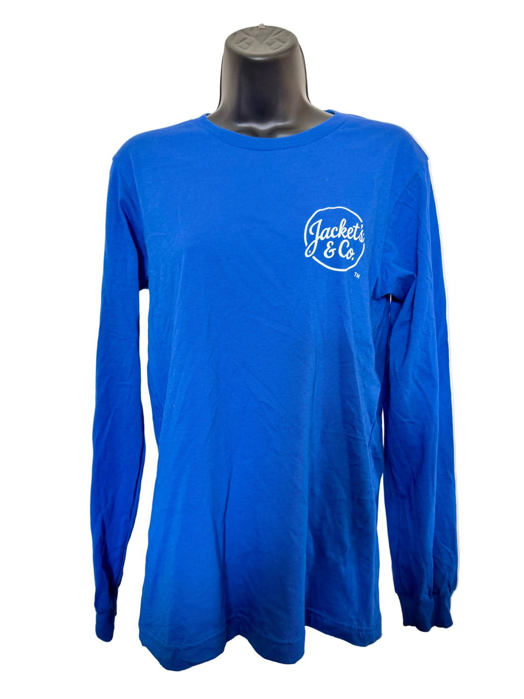 Love Sleeve Royal Blue Tee with white distressed font