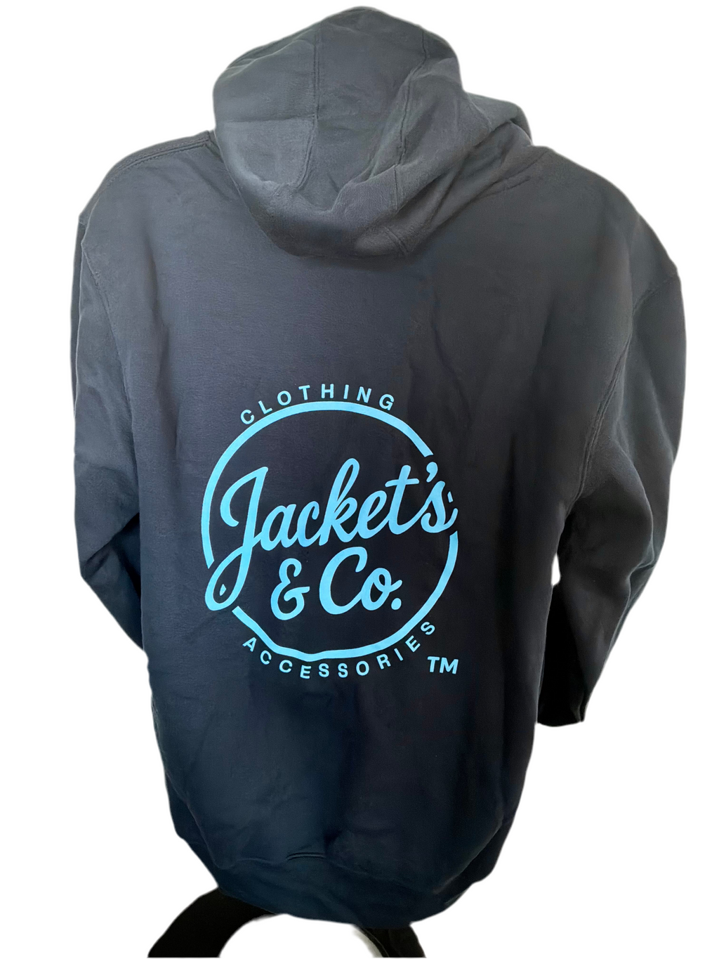 Navy Hoodie with blue font