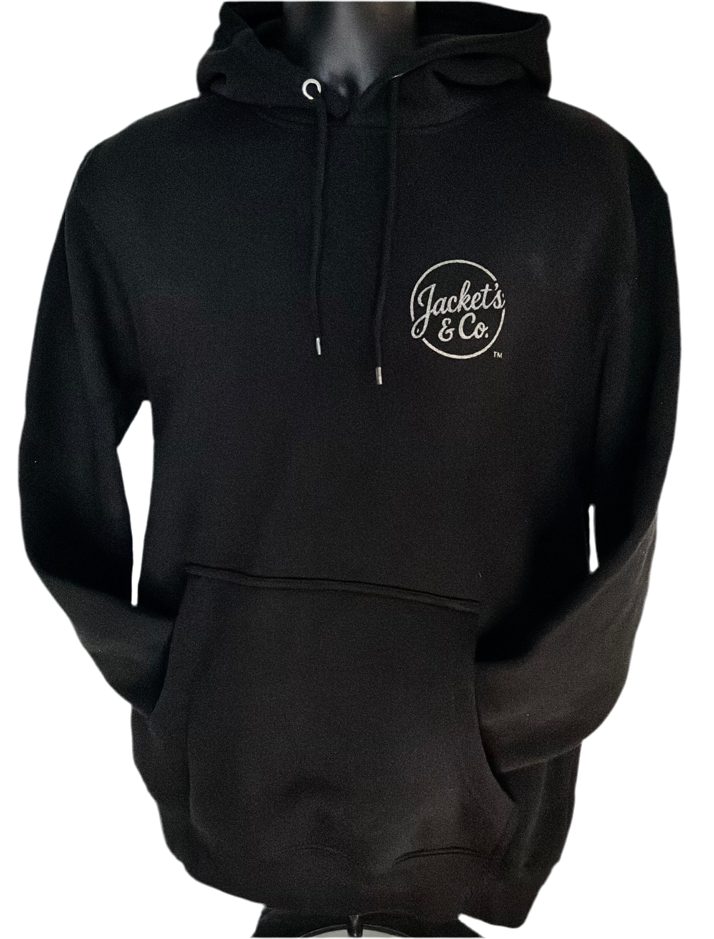 Black Hoodie with Gun Metal Font