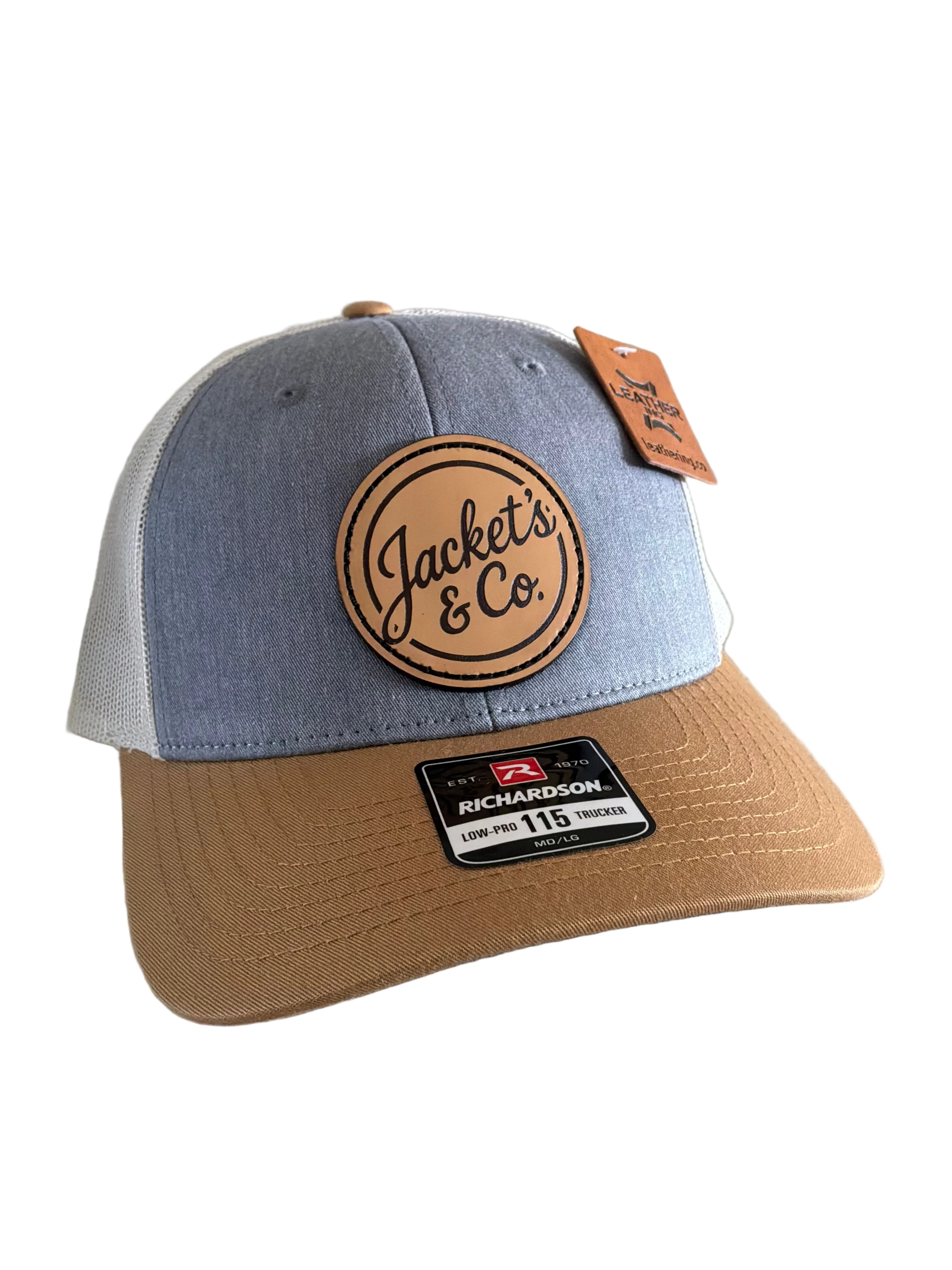 Limited Edition Custom Trucker Hat with Leather circle logo
